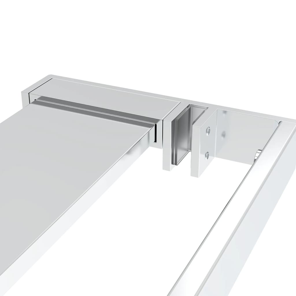 Duschwand mit Ablage für Walk-In-Dusche Chrom 100x195 cm ESG