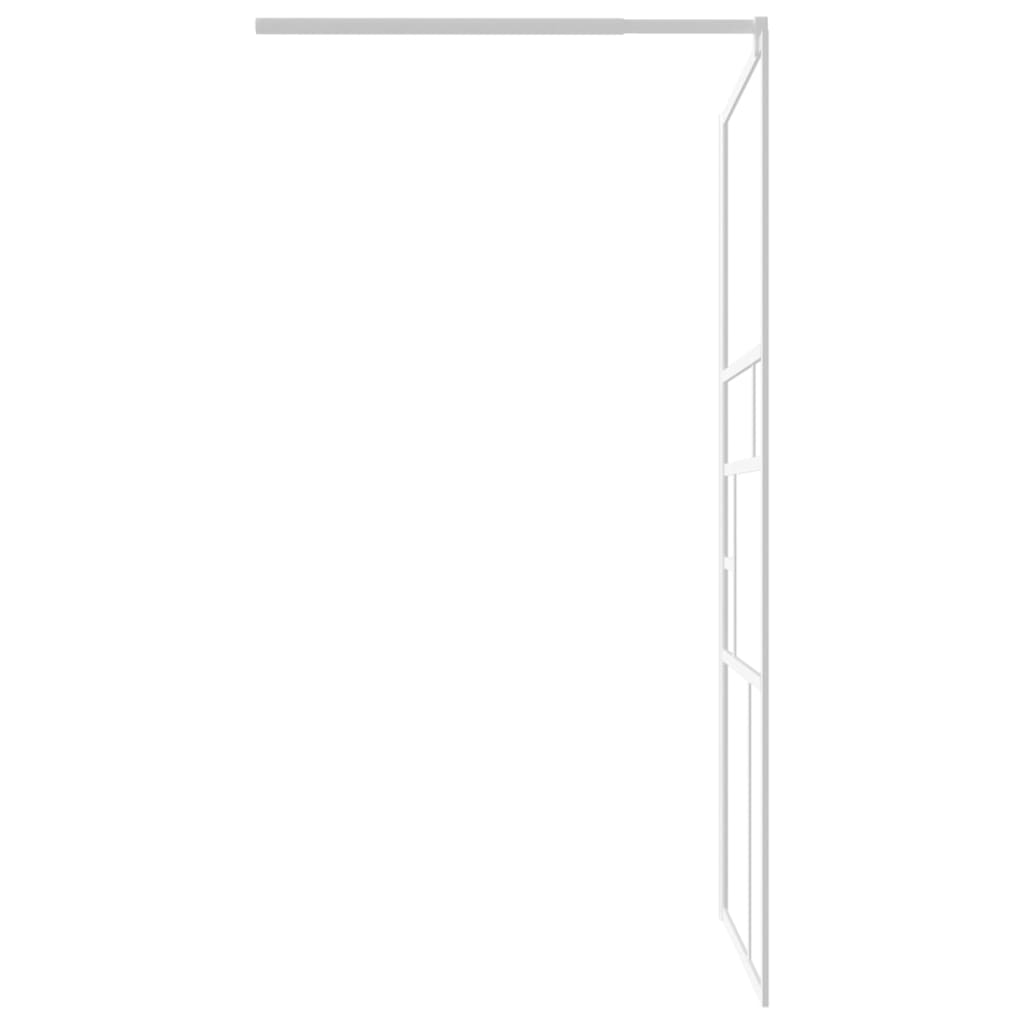 Duschwand mit Ablage für Walk-In-Dusche Weiß 100x195 cm ESG