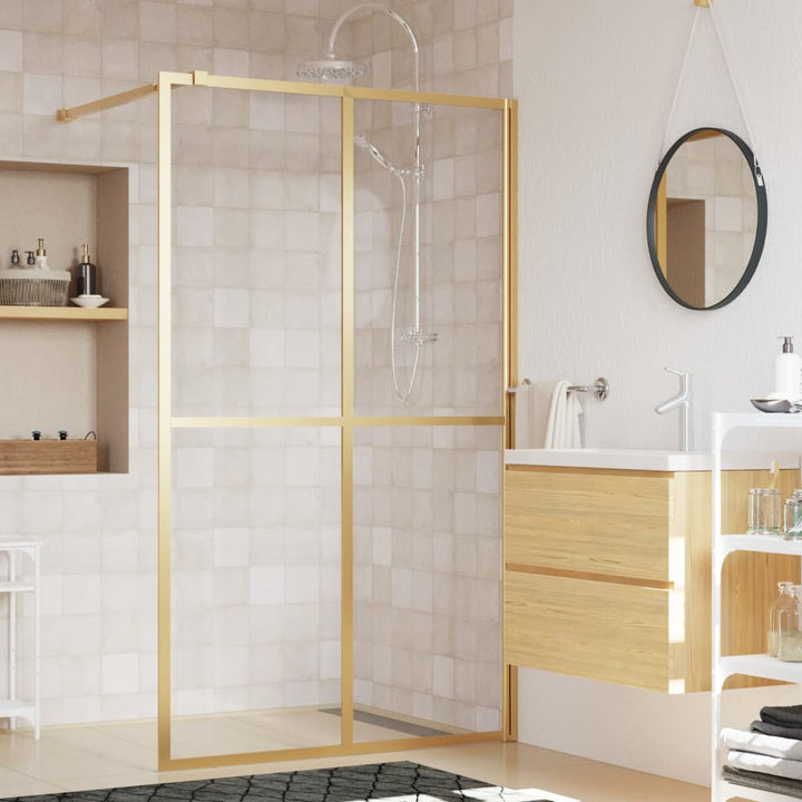 Mampara de ducha para cabina de ducha ESG vidrio transparente Dorado 140x195cm