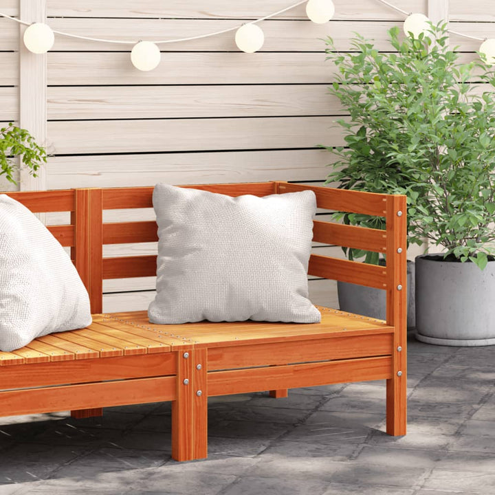 Garten-Ecksofa Wachsbraun Massivholz Kiefer