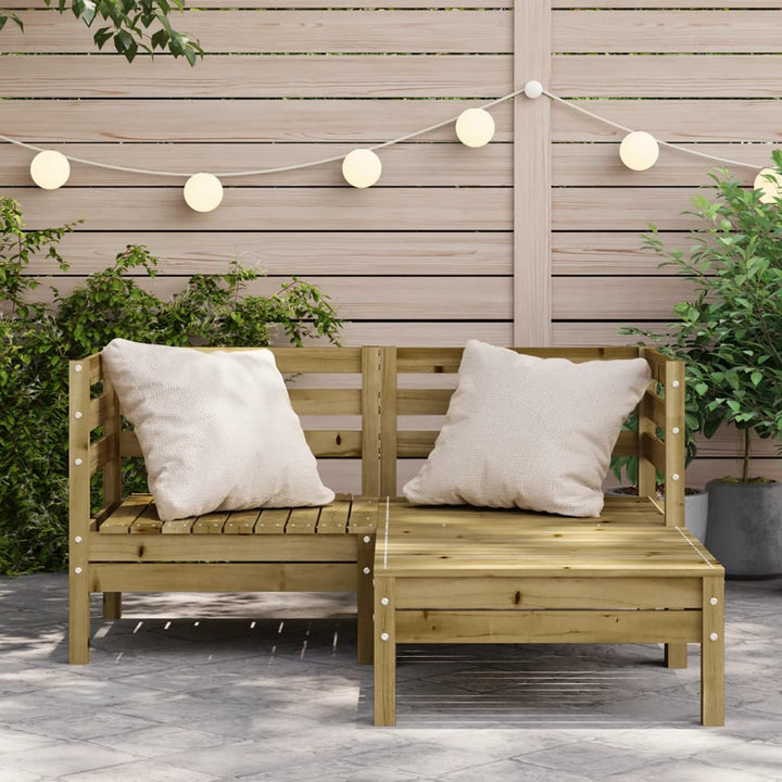 Gartensofa 2-Sitzer mit Hocker Kiefernholz Imprägniert