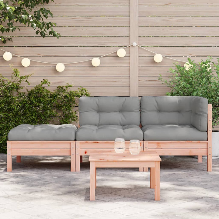 Gartensofa mit Kissen und Hocker 2-Sitzer