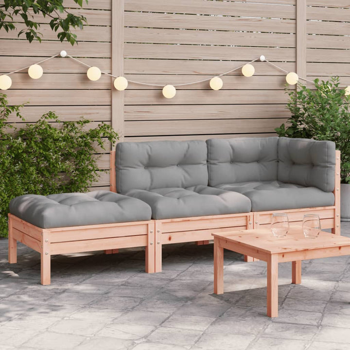 Gartensofa mit Kissen und Hocker 2-Sitzer