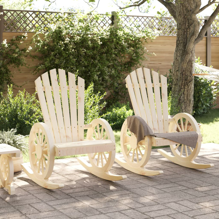 Mecedoras Adirondack 2 uds. Madera maciza de abeto.