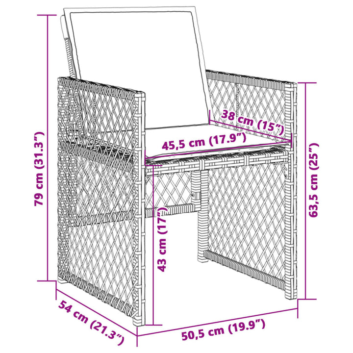 Gartenstühle mit Kissen 4 Stk. Beigemischung Poly Rattan