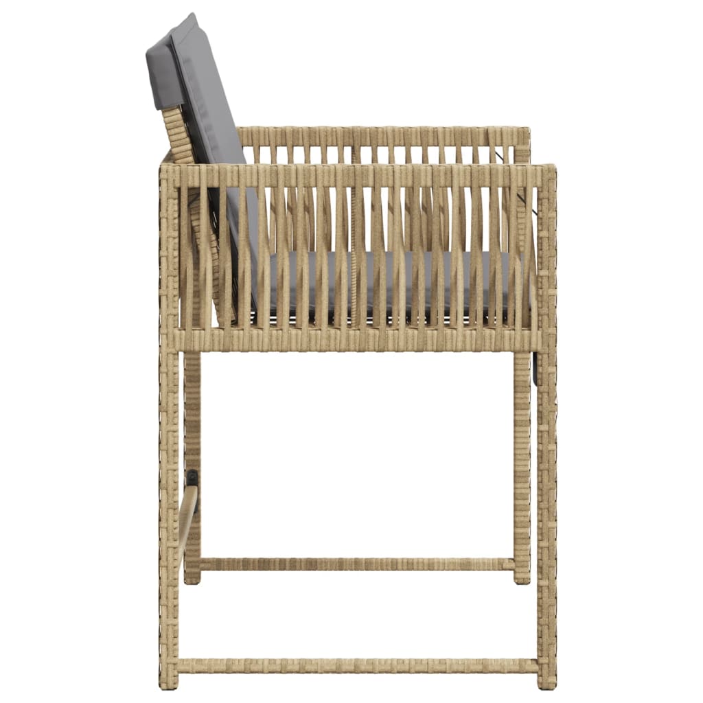 Gartenstühle mit Kissen 4 Stk. Beigemischung Poly Rattan