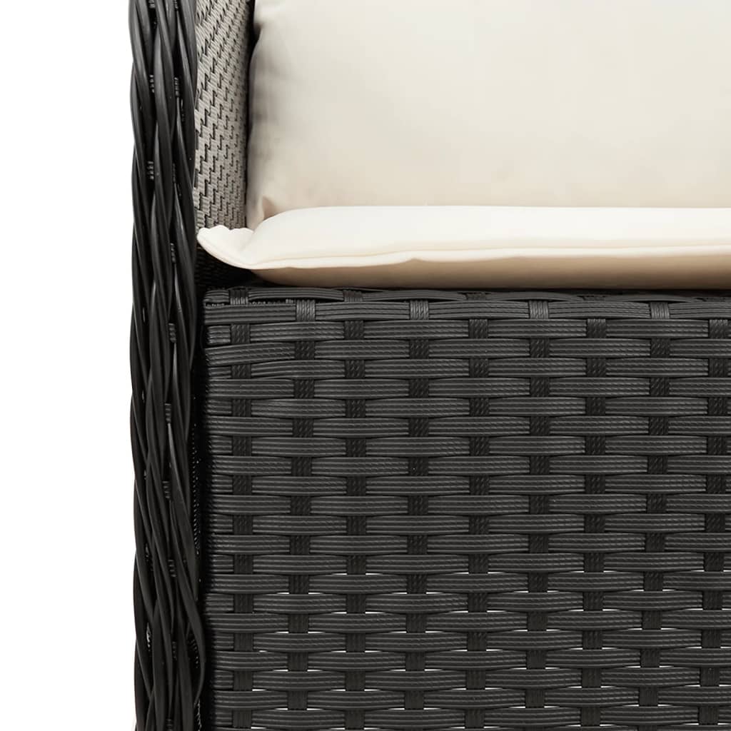 Gartenstühle mit Kissen 2 Stk. Schwarz Poly Rattan