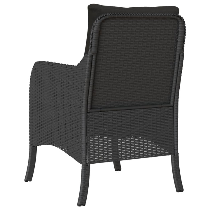 Gartenstühle mit Kissen 2 Stk. Schwarz Poly Rattan