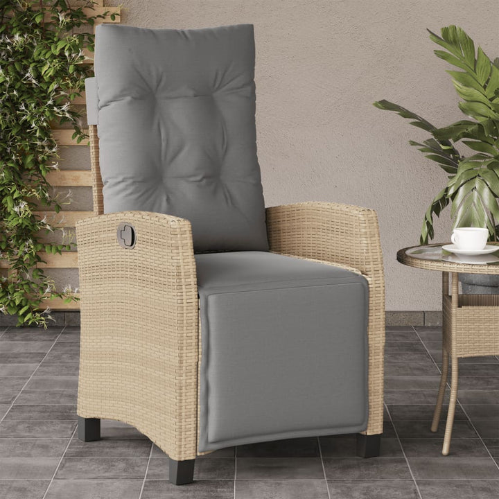 Gartensessel mit Fußteil 2 Stk. Verstellbar Poly Rattan