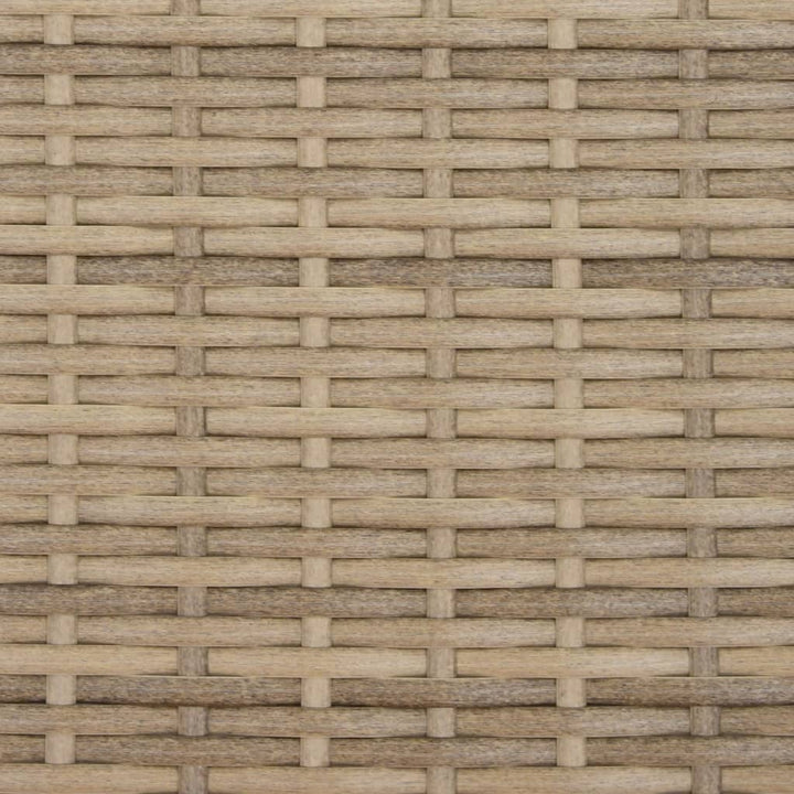 Doppel-Sonnenliege mit Dach und Auflagen Beige Poly Rattan