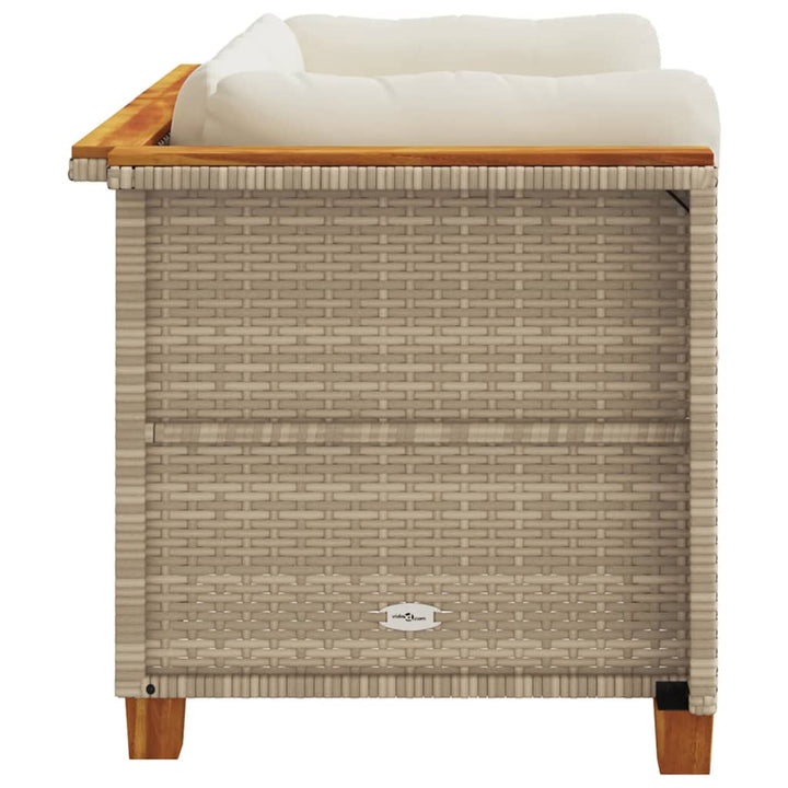 Garten-Ecksofas mit Kissen 2 Stk. Beige Poly Rattan