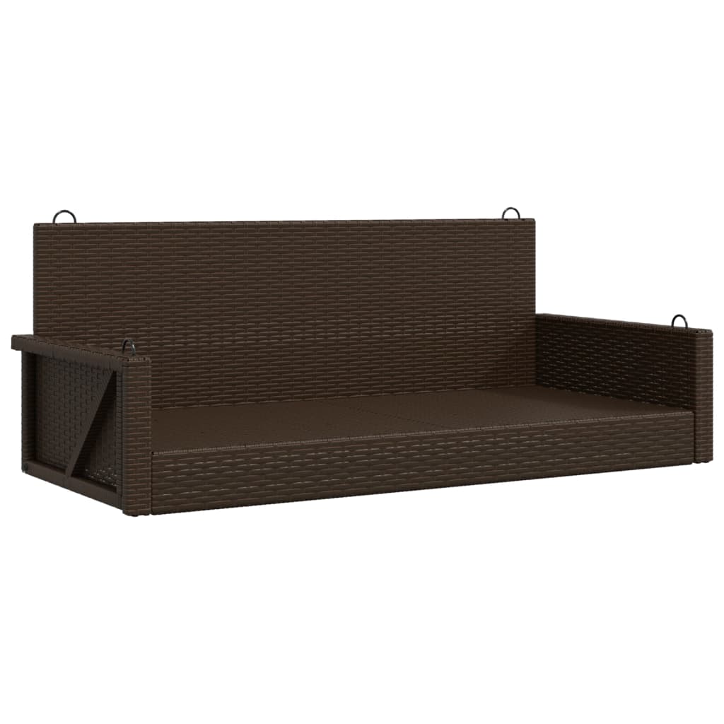 Hängebank Braun 119x56x48 cm Poly Rattan