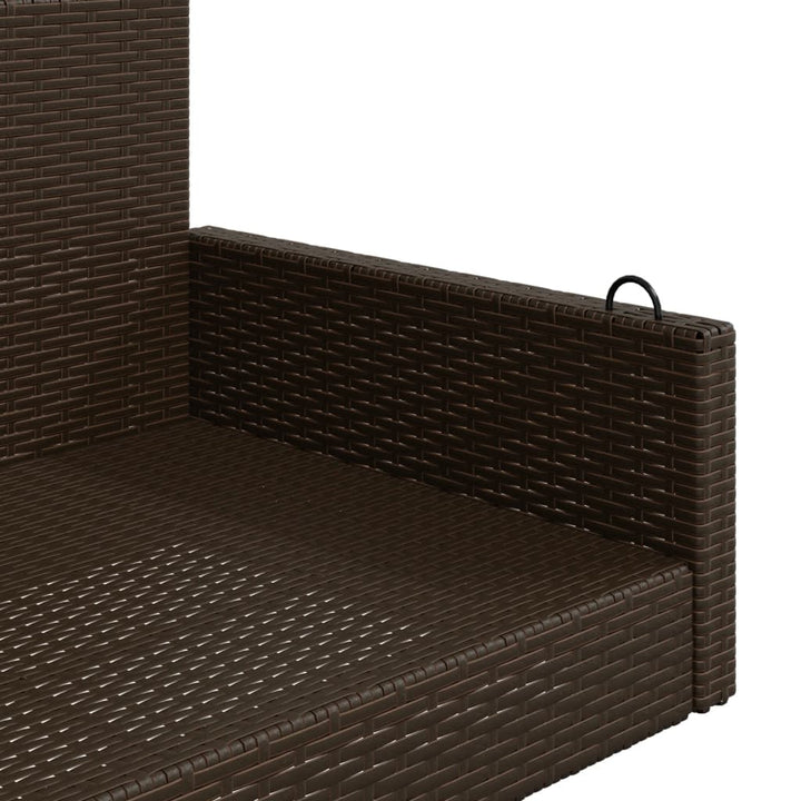 Hängebank Braun 119x56x48 cm Poly Rattan