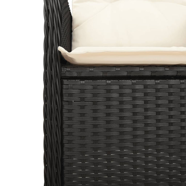 Gartensessel mit Kissen 2 Stk. Verstellbar Schwarz Poly Rattan