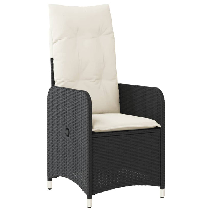 Outdoor-Lehnstühle 2 Stk. mit Tisch Schwarz Poly-Rattan