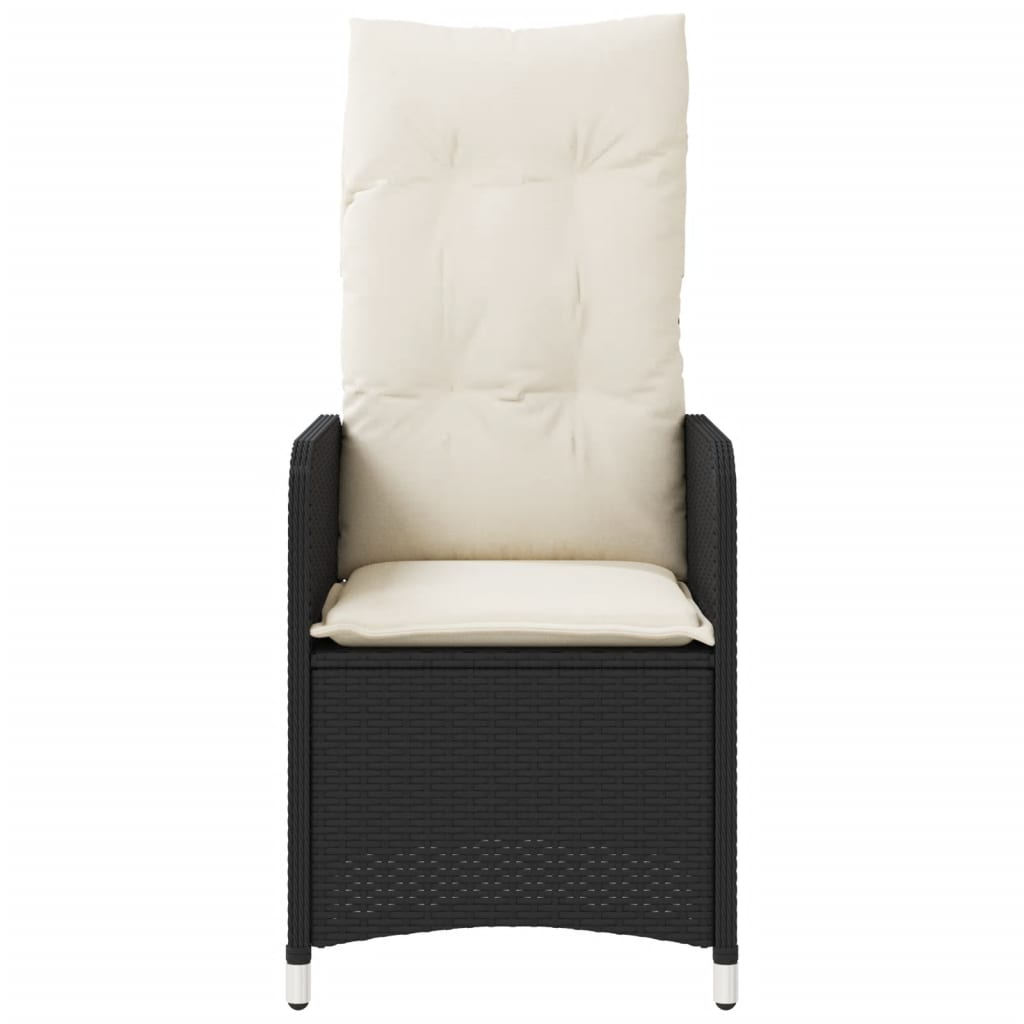 Outdoor-Lehnstühle 2 Stk. mit Tisch Schwarz Poly-Rattan