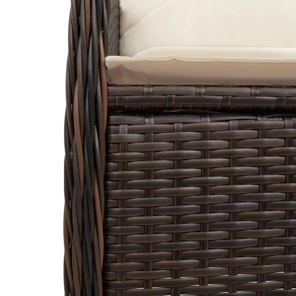 Outdoor-Lehnstühle 2 Stk. mit Tisch Braun Poly Rattan