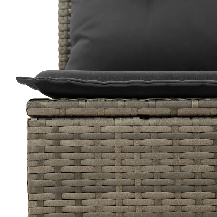 Garten-Ecksofa mit Kissen Grau Poly Rattan