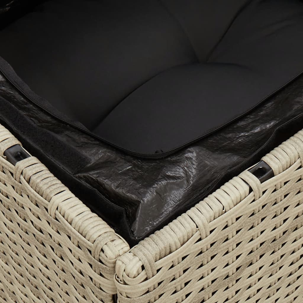 Garten-Ecksofa mit Kissen Hellgrau Poly Rattan