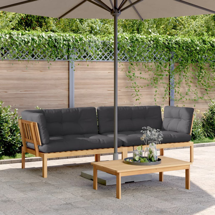 Garten-Ecksofas aus Paletten 2 Stk mit Kissen Massivholz Akazie