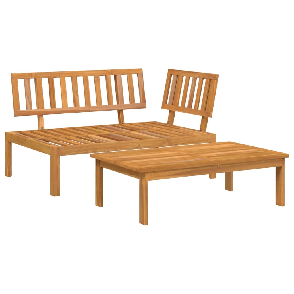 2 uds. Conjunto de sofás de jardín fabricados con palets de madera maciza de acacia.