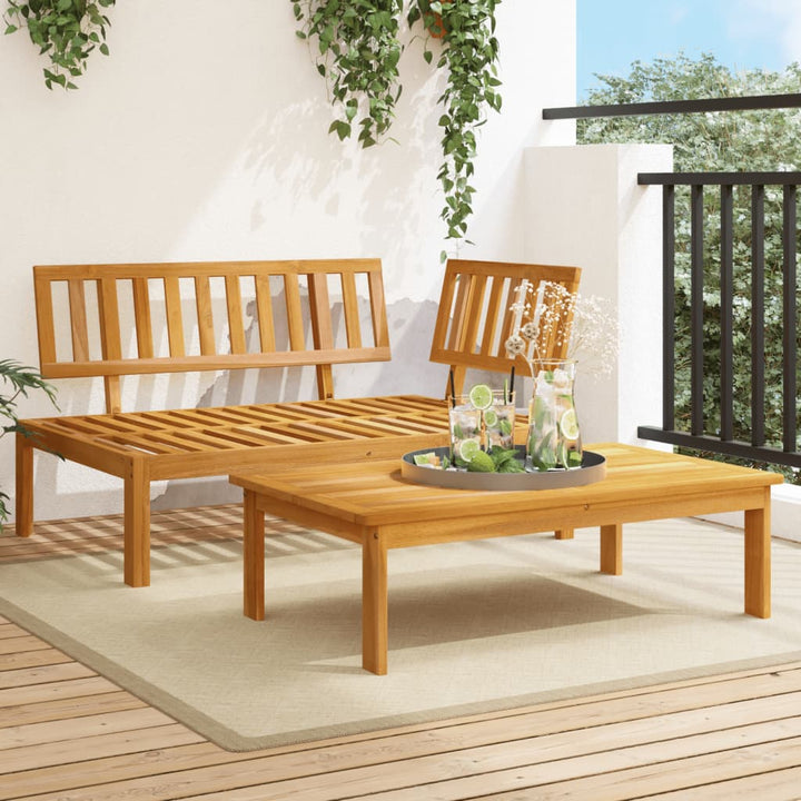 2 uds. Conjunto de sofás de jardín fabricados con palets de madera maciza de acacia.