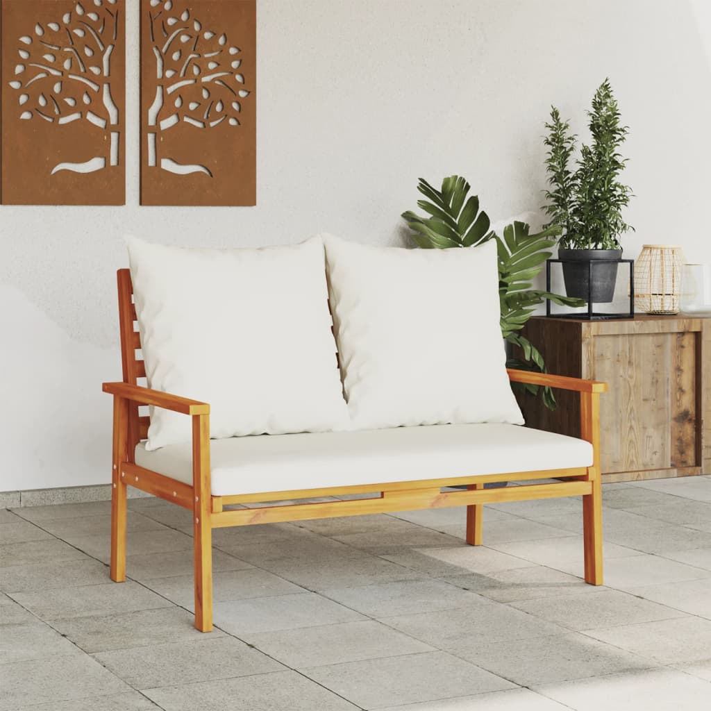 Gartensofa 120 cm mit Kissen Massivholz Akazie