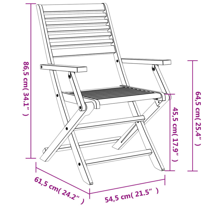 Gartenstühle 6 Stk. Klappbar 54,5x61,5x86,5cm Massivholz Akazie