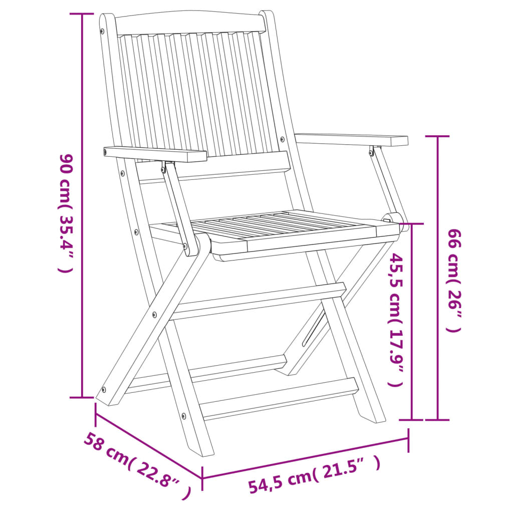 Gartenstühle 4 Stk. Klappbar 57,5x54,5x90 cm Massivholz Akazie