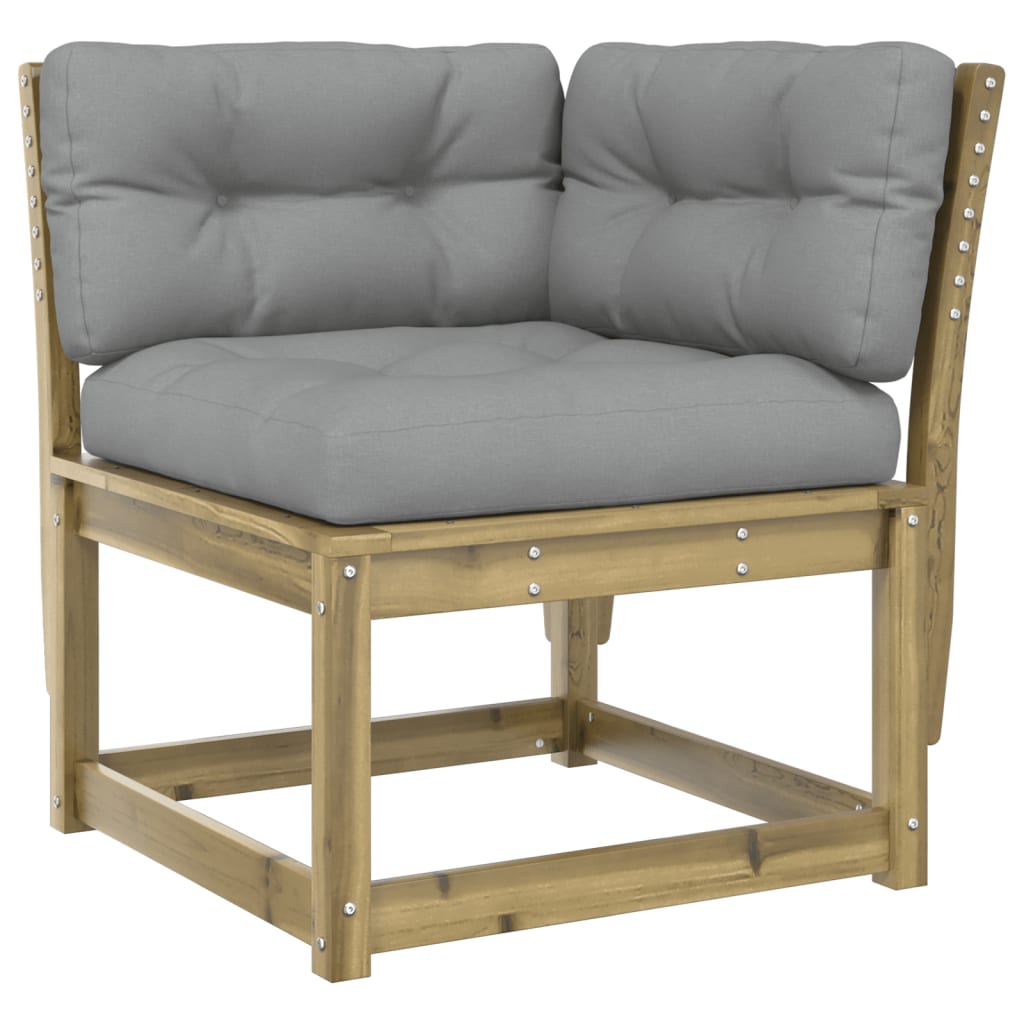 Garten-Ecksofa mit Kissen 73x73x78 cm Kiefernholz Imprägniert