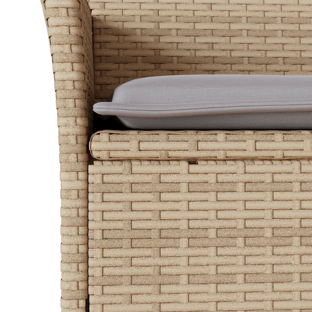 Gartenstühle mit Kissen 2 Stk. Beige Poly Rattan