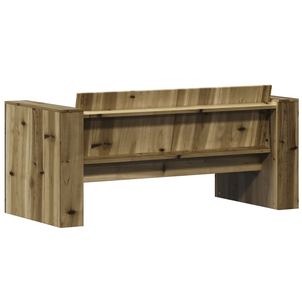 Sofá de jardín 2 plazas 134x60x62 cm madera de pino impregnada