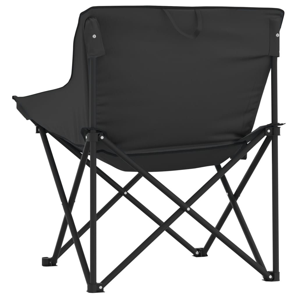 Campingstühle 2 Stk. mit Tasche Klappbar Schwarz