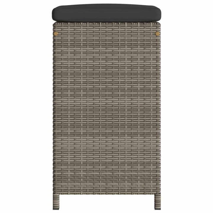 Garten-Barhocker mit Kissen 6 Stk. Grau Poly Rattan