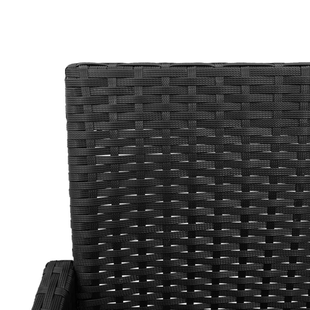 Garten-Barhocker 2 Stk. Schwarz Poly Rattan