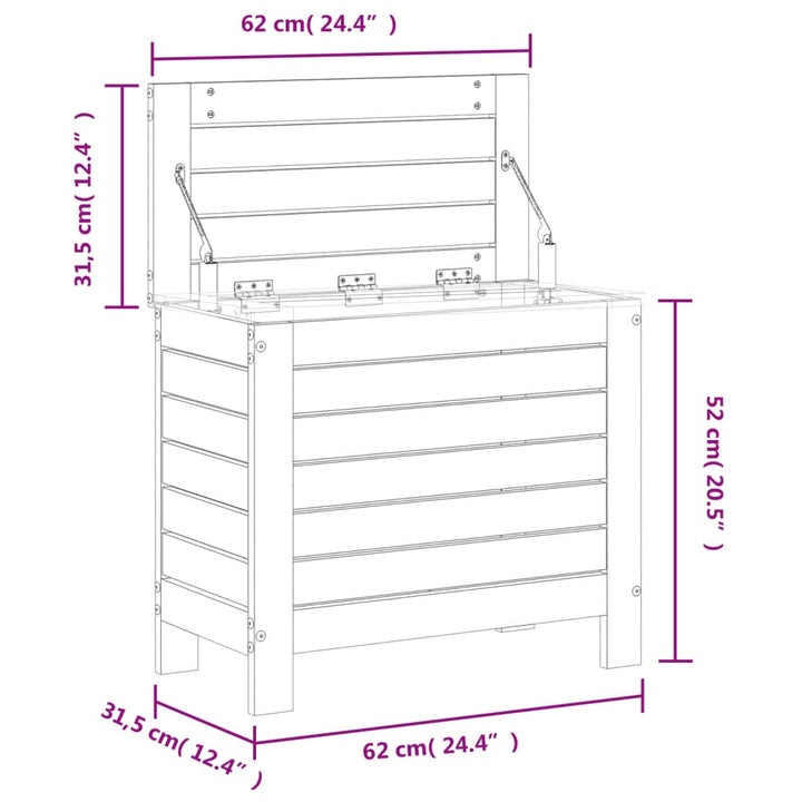 Gartenhocker 62x31,5x52 cm Kiefernholz Imprägniert