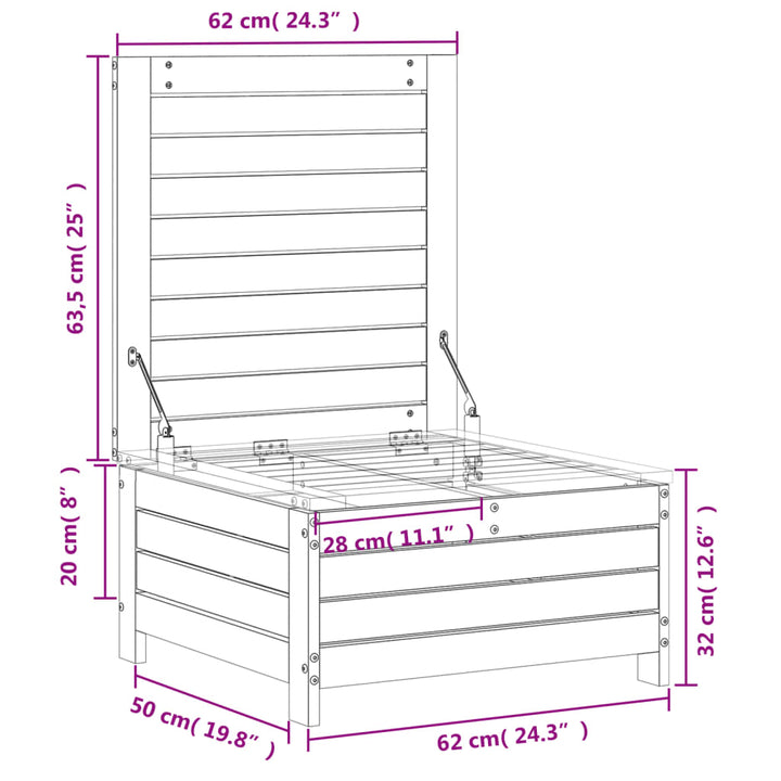 Gartenhocker 62x63,5x32 cm Kiefernholz Imprägniert