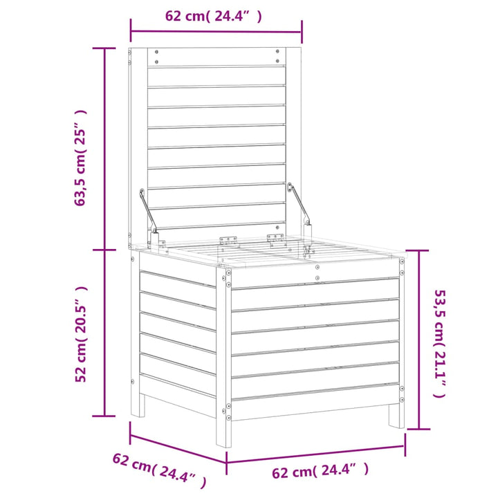 Gartenhocker 62x63,5x53,5 cm Massivholz Douglasie