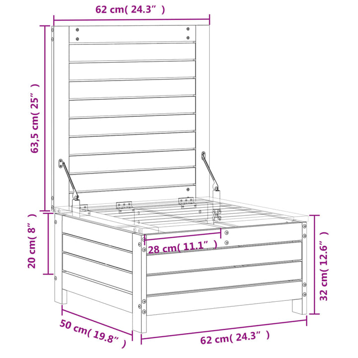 Gartenhocker mit Kissen Massivholz Douglasie