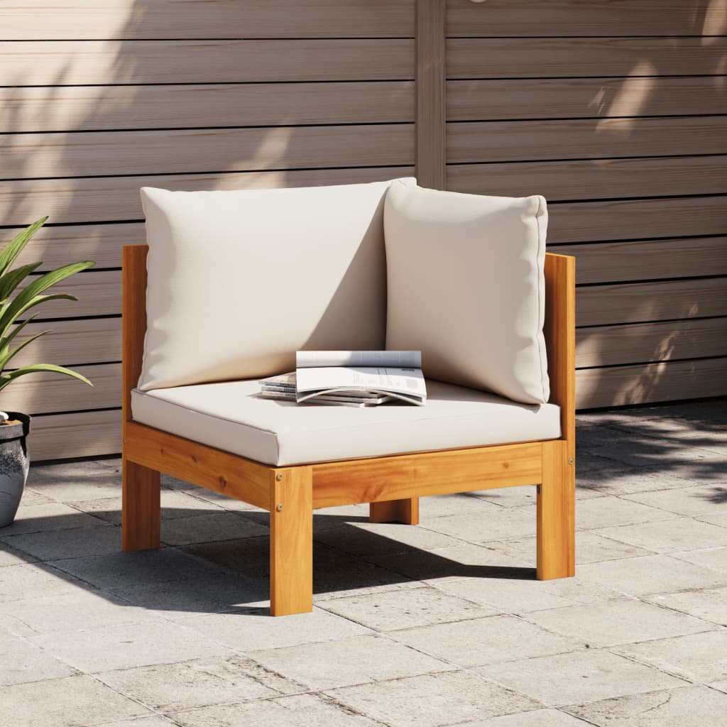 Garten-Ecksofa mit Kissen Massivholz Akazie