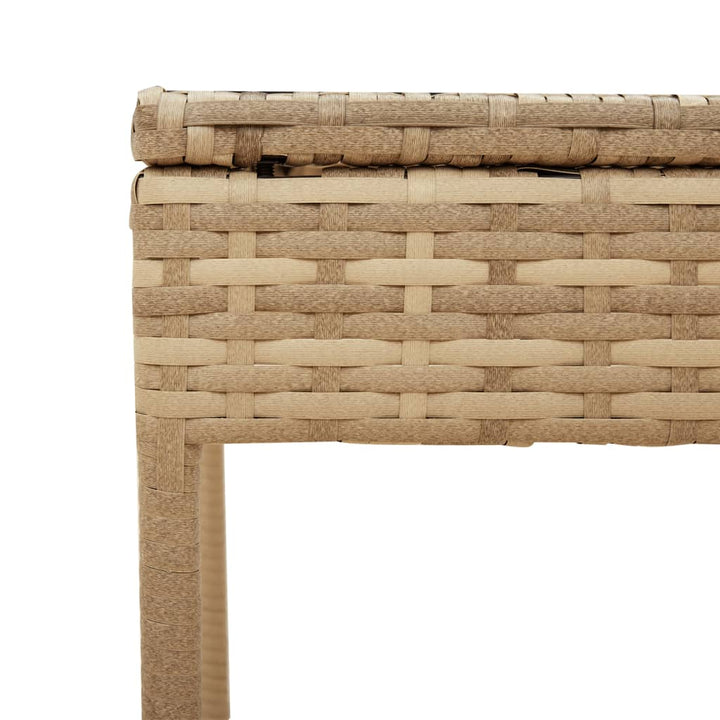 Sonnenliege mit Dach und Tisch Beige Poly Rattan