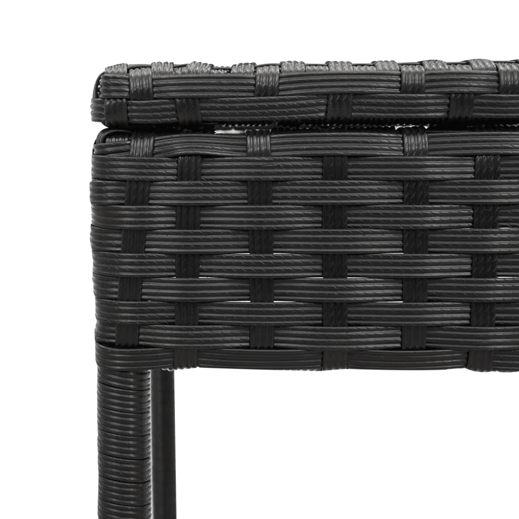 Sonnenliegen 2 Stk. mit Tisch Schwarz Poly Rattan