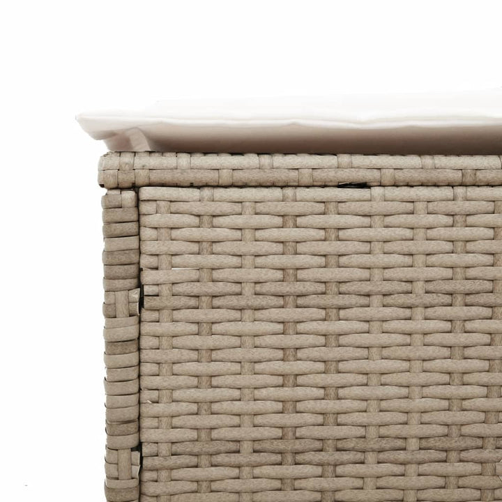 Sonnenliege mit Auflage Beige Poly Rattan