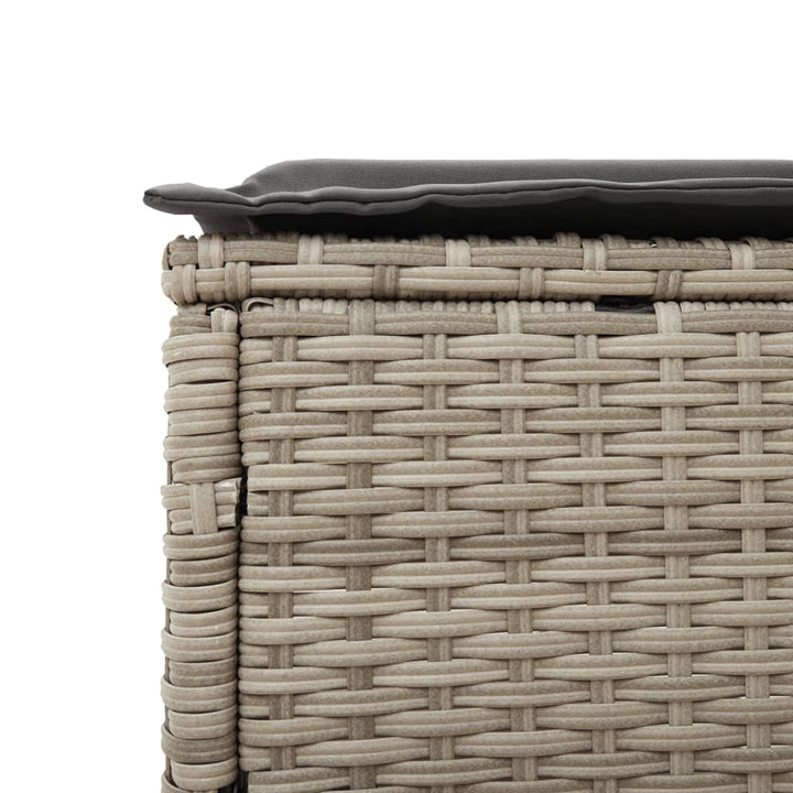 Sonnenliege mit Auflage Hellgrau Poly Rattan