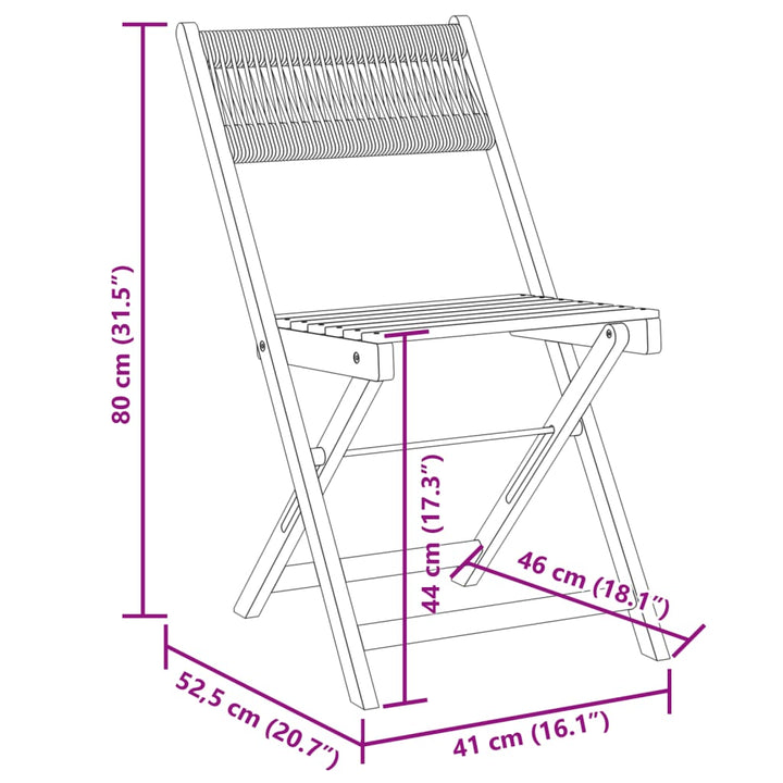 Bistrostühle 2 Stk. Beige Massivholz Akazie und Polypropylen