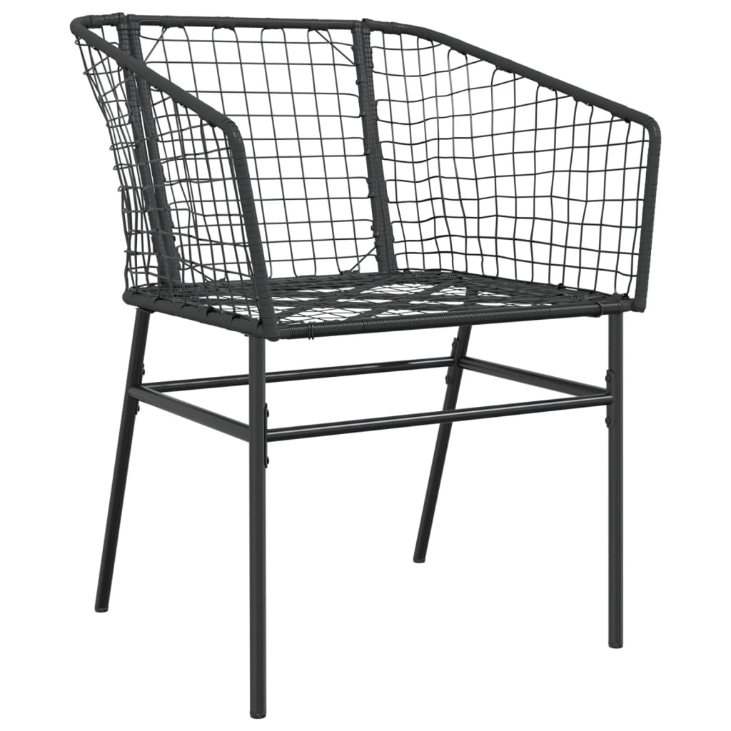 Gartenstühle 2 Stk. Schwarz Poly Rattan