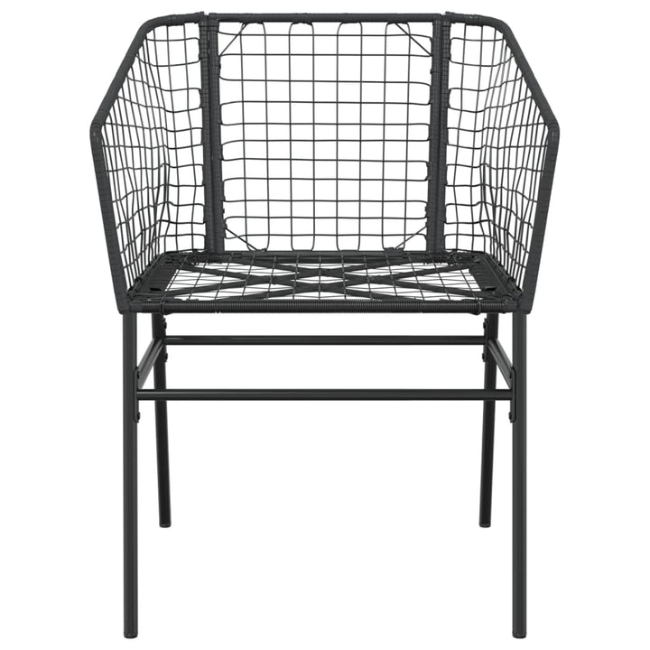 Gartenstühle 2 Stk. Schwarz Poly Rattan