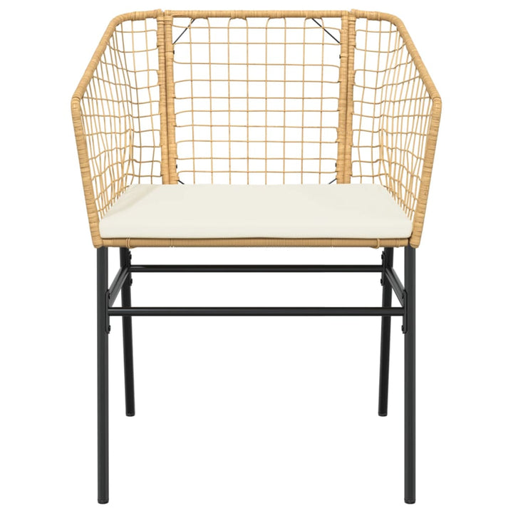 Gartenstühle 2 Stk. mit Kissen Braun Poly Rattan