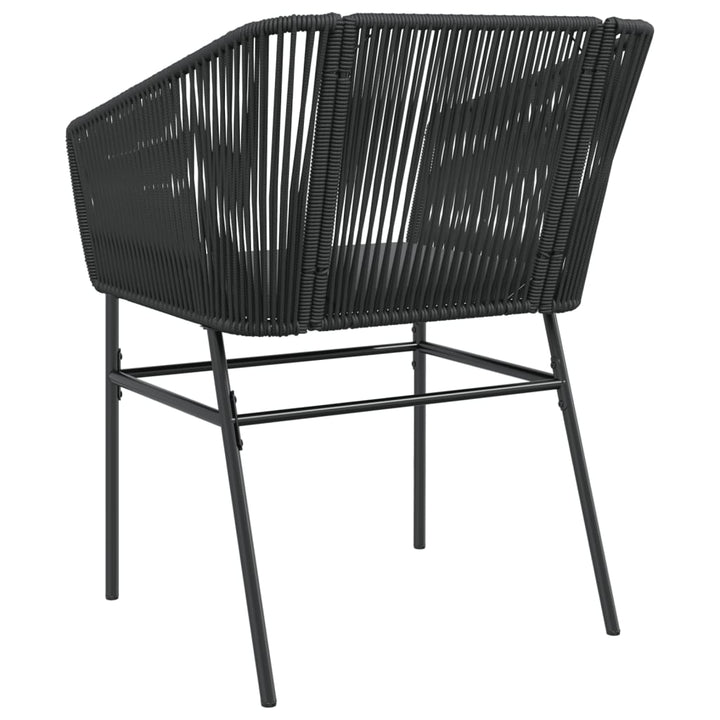 Gartenstühle 2 Stk. mit Kissen Schwarz Poly Rattan