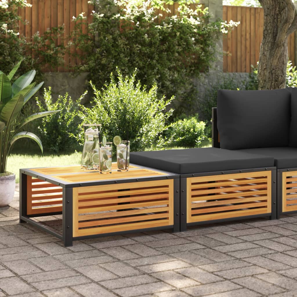 Mesa de jardín con taburete de madera maciza de acacia